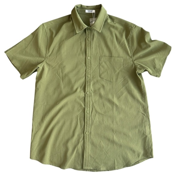 Coofandy Men's Short Sleeve Button Down Shirt Size Medium NWT - Picture 1 of 5